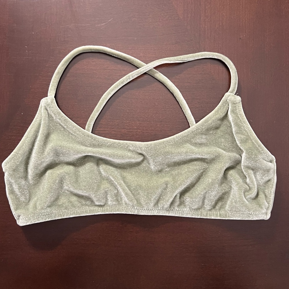Pink by Victoria’s Secret Velvet Green Moss Swim Top Sz S